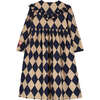 HARLEQUIN DRESS, ANGORA/BLUE - Dresses - 3