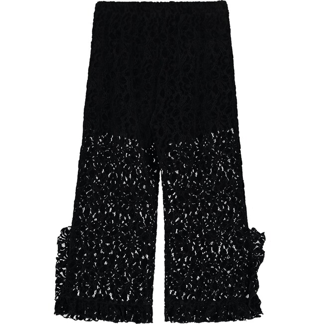 CHENILLE LACE TROUSERS, BLACK
