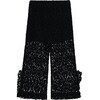 CHENILLE LACE TROUSERS, BLACK - Pants - 1 - thumbnail