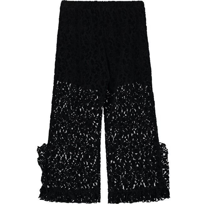 CHENILLE LACE TROUSERS, BLACK - Pants - 3