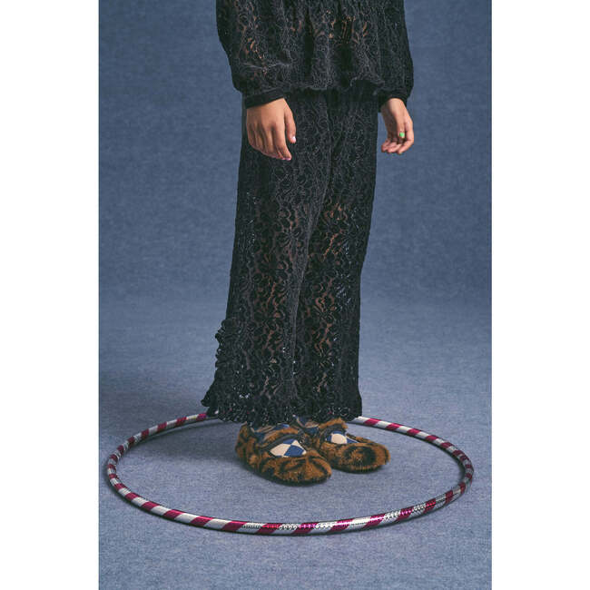 CHENILLE LACE TROUSERS, BLACK - Pants - 4