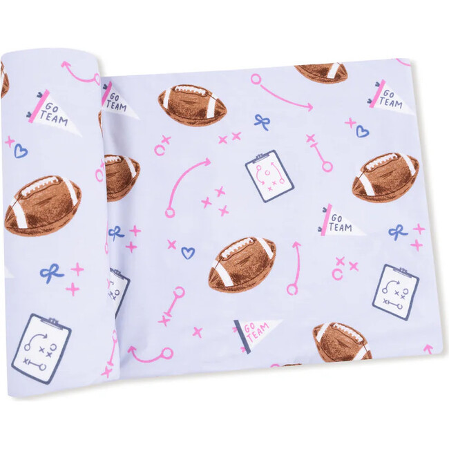Swaddle Blanket, Lilac Football