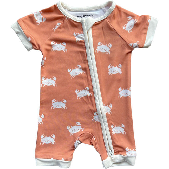 Summer Zip Romper Crab in Sunset