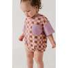 Short Sleeve Colorblock Romper Checker in Seagrass - Rompers - 5