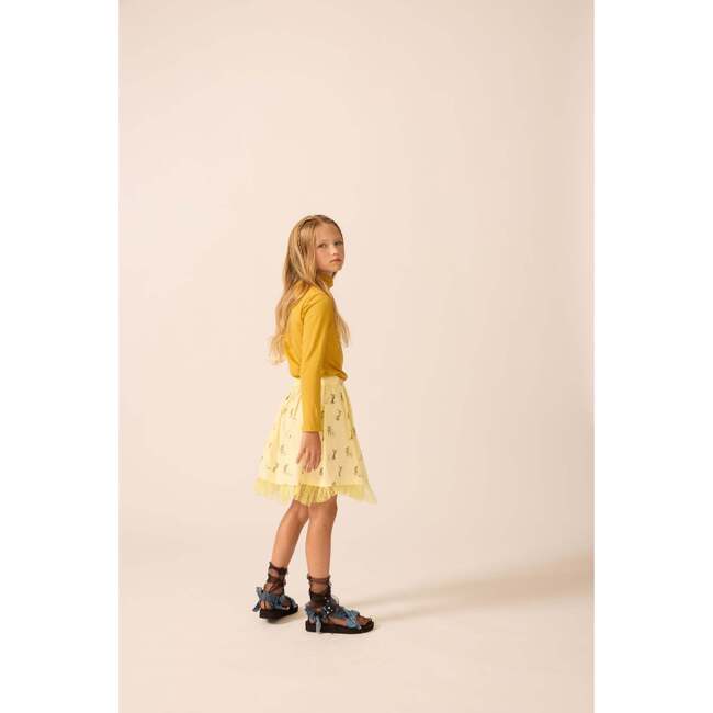 Tulle Layered Skirt in Pale Yellow Duet - Skirts - 3