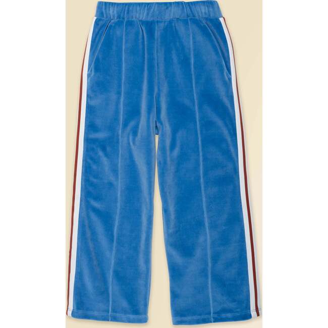 Velour Riley Track Pants in Blue Note