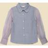 Pinstripe Chiffon Sleeve Blouse - Blouses - 1 - thumbnail