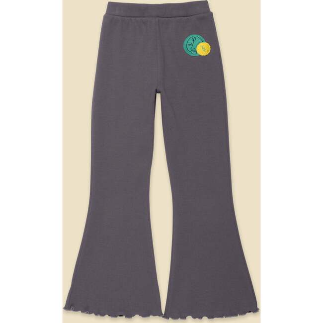 Ribbed Flares in Midnight Slate