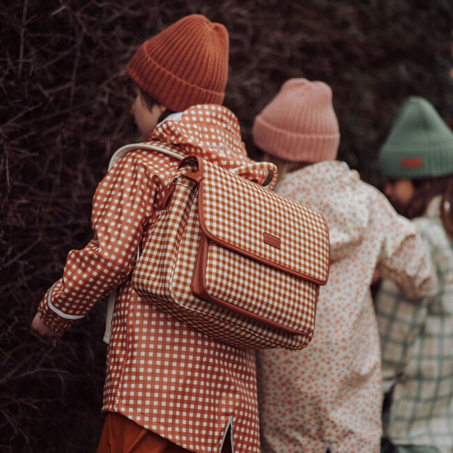 Satchel Backpack, Sienna Gingham - Backpacks - 2