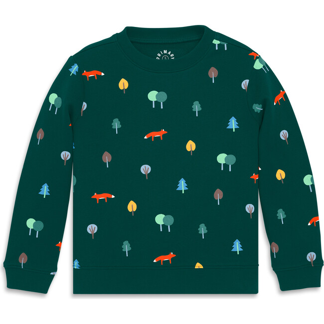 Kids Sweatshirt In Forest Friends, Ivy Primary Forest