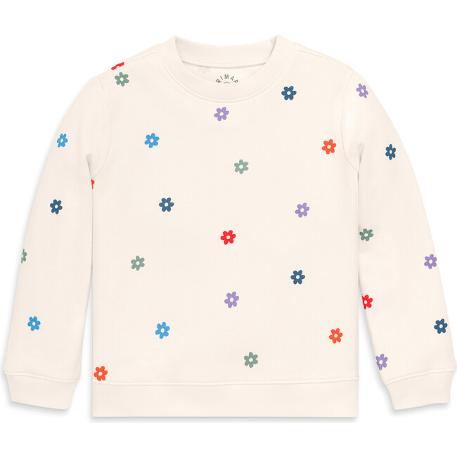 Kids Sweatshirt In Oat Blooms, Oat Multi Florals