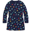 Kids Sweatshirt Dress In Rainbow Confetti Stars, Navy/ Confetti Stars - Dresses - 1 - thumbnail