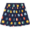 Kids Pull-On Pocket Skirt In Rainbow Apples, Navy Rainbow Apples - Skirts - 1 - thumbnail