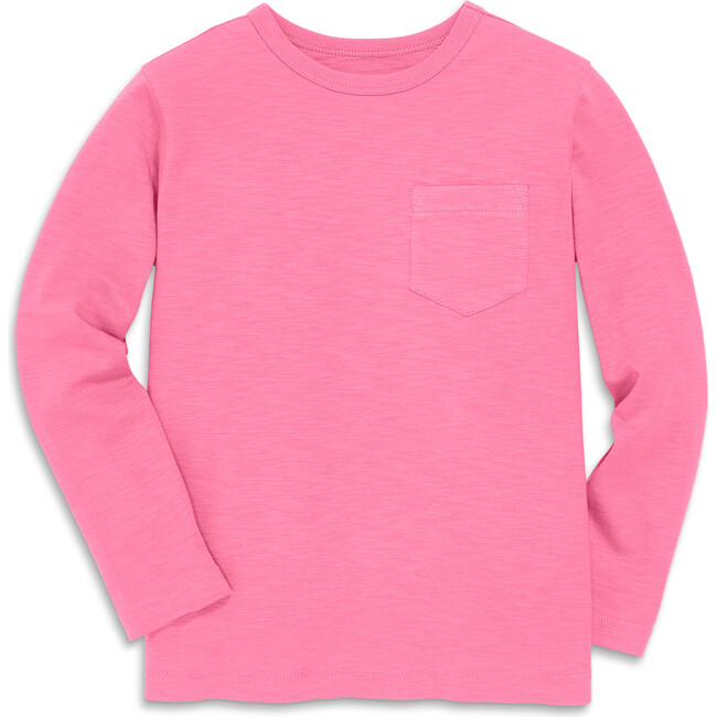 Kids Long Sleeve Slub Pocket Tee, Taffy