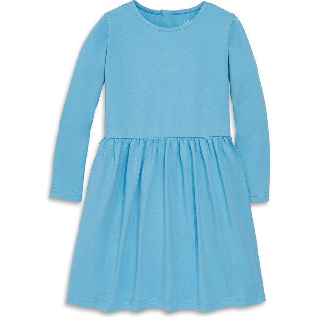 Kids Long Sleeve Perfect Pocket Dress, Cornflower