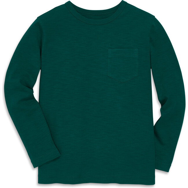 Kids Long Sleeve Slub Pocket Tee, Ivy