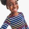 Kids Long Sleeve Perfect Pocket Dress In Rainbow Stripe, Navy New Fall Rainbow Stripe - Dresses - 4