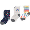 Kids Crew Sock 3-Pack In Rainbow Star Mix, Rainbow Sock Mix - Socks - 1 - thumbnail
