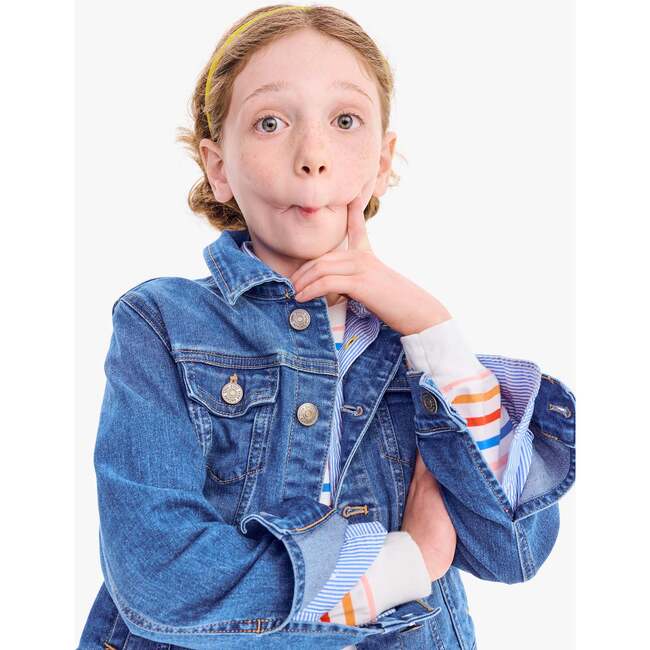 Kids Denim Jacket, Classic Wash - Jackets - 3