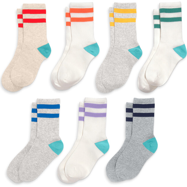 Kids Athletic Sock 7-Pack, Rainbow Sock Pack