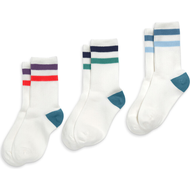 Kids Athletic Sock 3-Pack, Multi Stripe Pack - Socks - 2