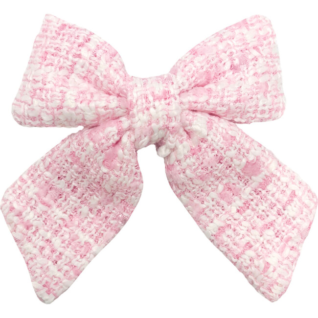 Tweed Hair Bow, Pink