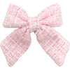 Tweed Hair Bow, Pink - Bows - 1 - thumbnail