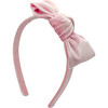 Velvet Bow Headband, Pink - Headbands - 1 - thumbnail