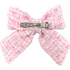 Tweed Hair Bow, Pink - Bows - 2