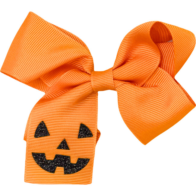 Jack-O-Lantern Halloween Hair Bow, Orange