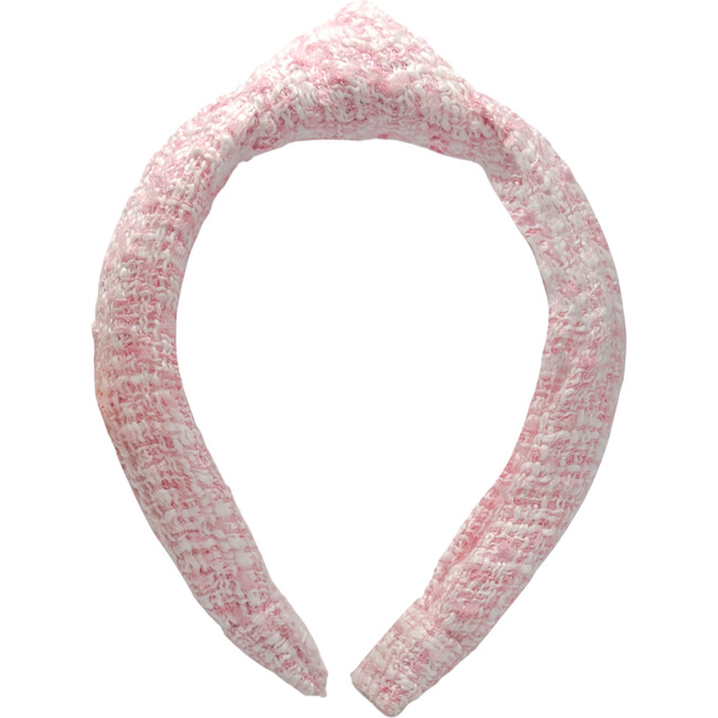 Tweed Knot Headband, Pink - Headbands - 2