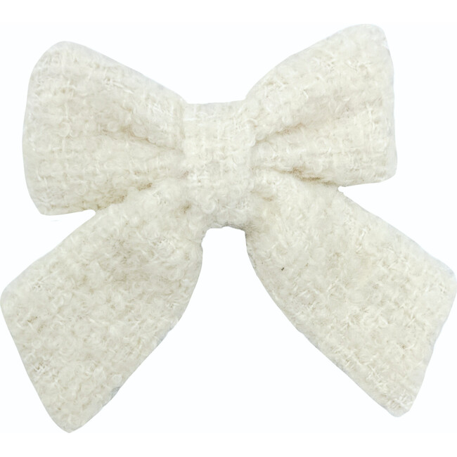 Boucle Hair Bow, White