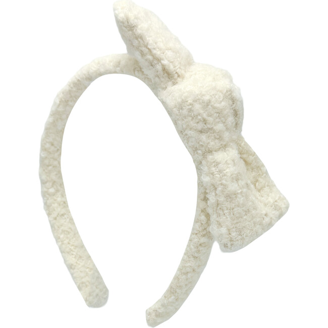 Boucle Bow Headband, White