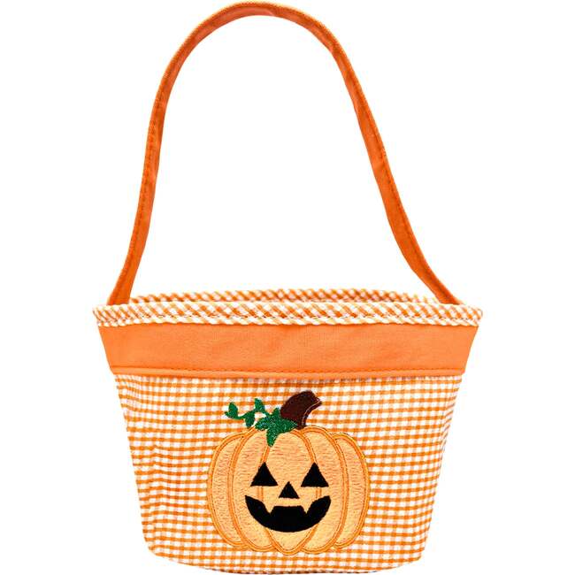 Petite Halloween Pumpkin Tote, Orange - Trick or Treat Baskets - 3