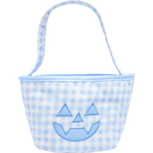 Petite Halloween Pumpkin Tote, Blue - Trick or Treat Baskets - 3