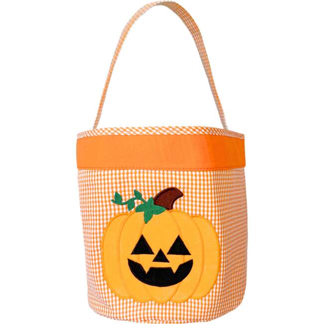 Jack-O-Lantern Halloween Pumpkin Tote, Orange - Trick or Treat Baskets - 5