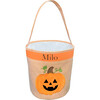 Jack-O-Lantern Halloween Pumpkin Tote, Orange - Trick or Treat Baskets - 6