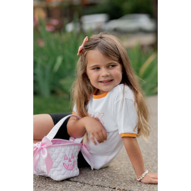 Petite Halloween Pumpkin Tote, Pink - Trick or Treat Baskets - 5