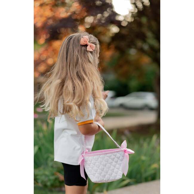 Petite Halloween Pumpkin Tote, Pink - Trick or Treat Baskets - 6