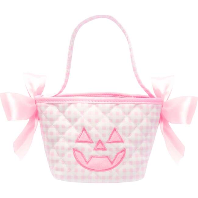 Petite Halloween Pumpkin Tote, Pink - Trick or Treat Baskets - 7