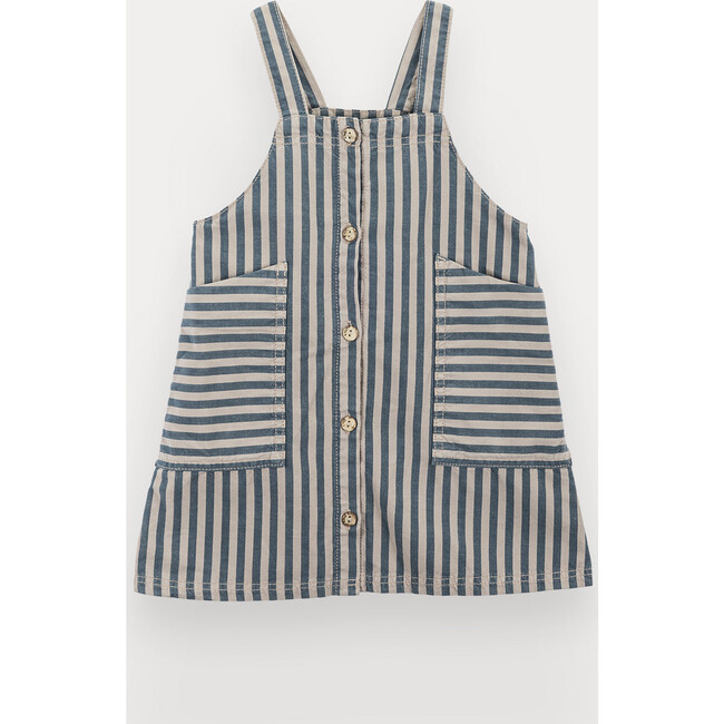 Posie Pinafore Dress For Girl, Cotton Twill