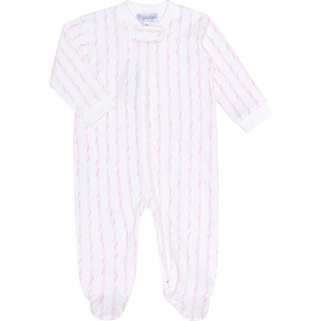 Pink Twirls Zipper Footie
