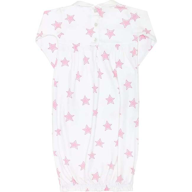 Pink Stars Print Smocked Gown - Nightgowns - 2