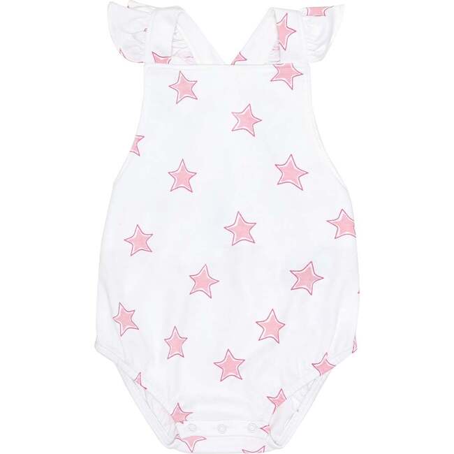Pink Stars Print Ruffle Bubble