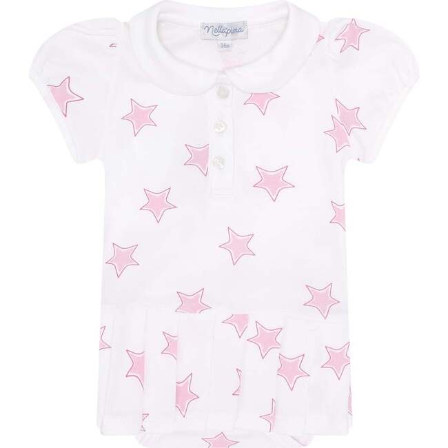 Pink Stars Print Onesie Dress