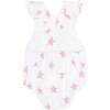 Pink Stars Print Ruffle Bubble - Rompers - 2