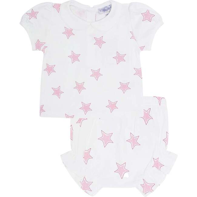 Pink Stars Print Diaper Cover Set