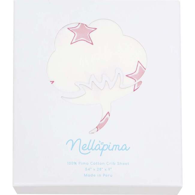 Pink Stars Print Crib Sheets