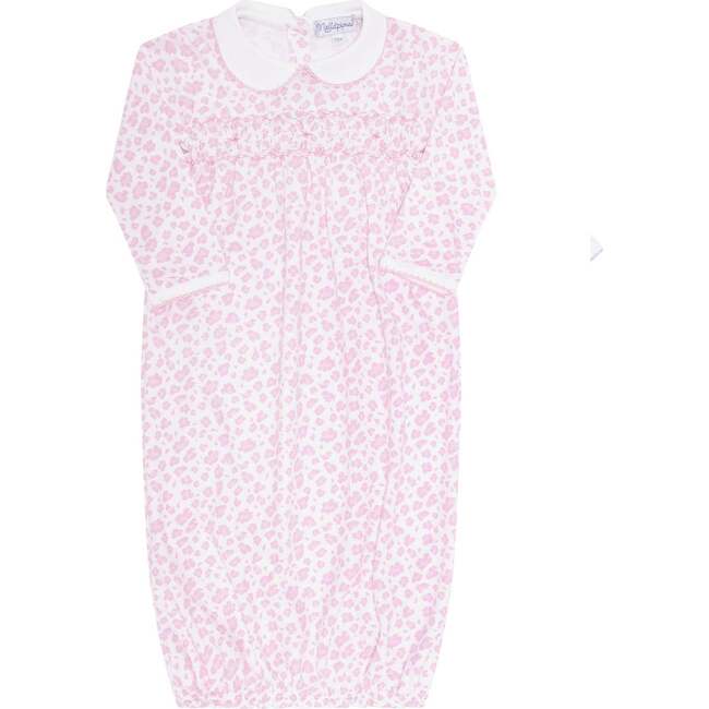 Pink Cheetah Print Smocked Gown