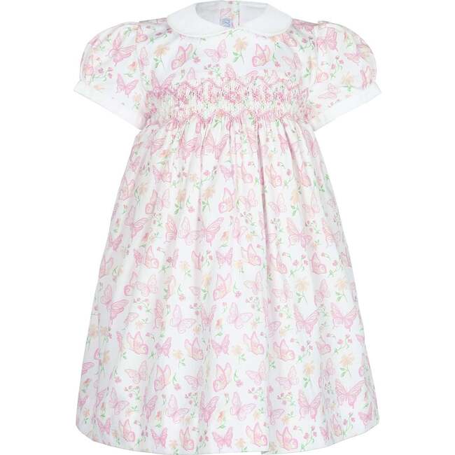 Butterflies Print Smocked Dress